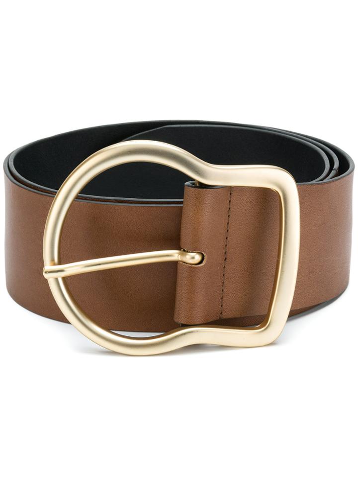 Dorothee Schumacher Gold Buckle Belt - Brown