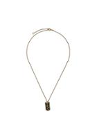 Saint Laurent Monogram Charm Necklace - Metallic