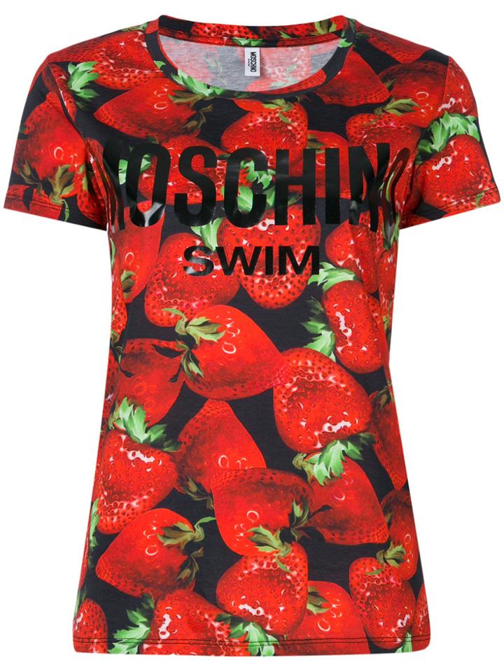 Moschino Strawberry Logo Print T-shirt - Red