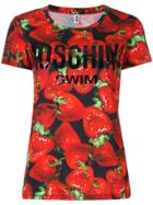 Moschino Strawberry Logo Print T-shirt - Red