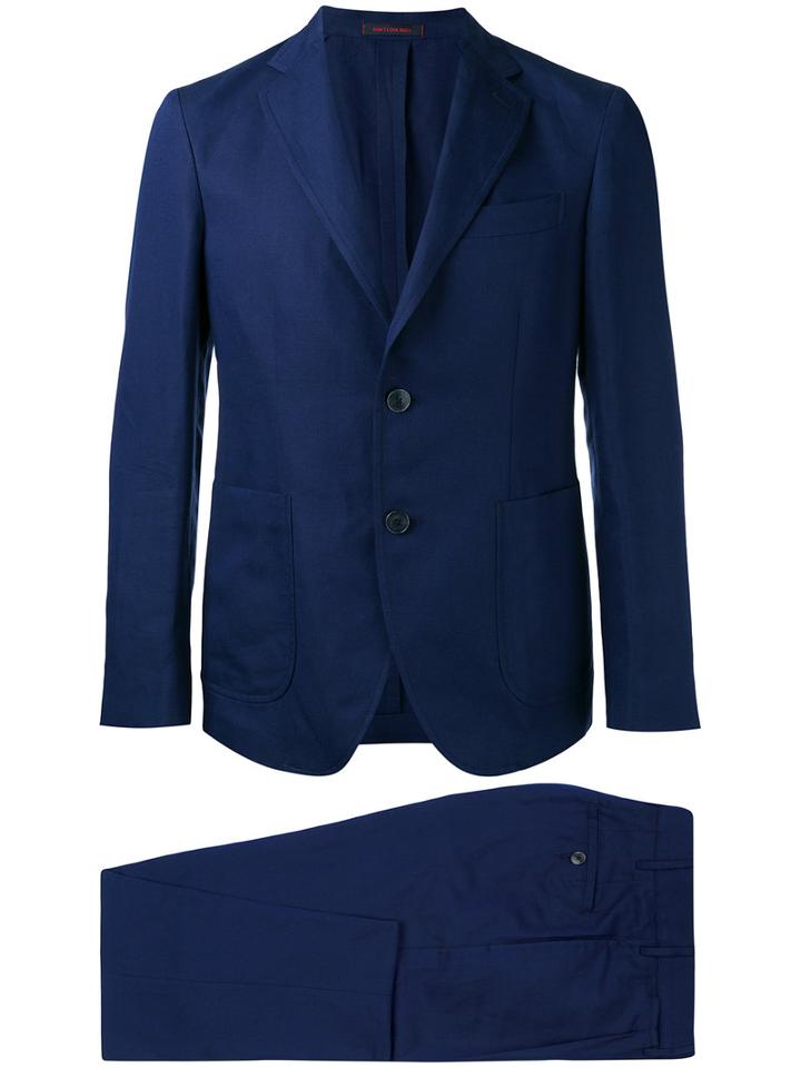 The Gigi Single Breasted Suit, Men's, Size: 50, Blue, Cotton/linen/flax/acetate/viscose