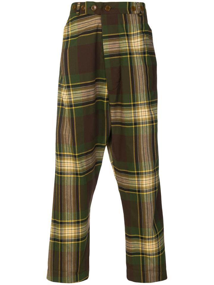 Vivienne Westwood Tartan Warped Trousers - Green
