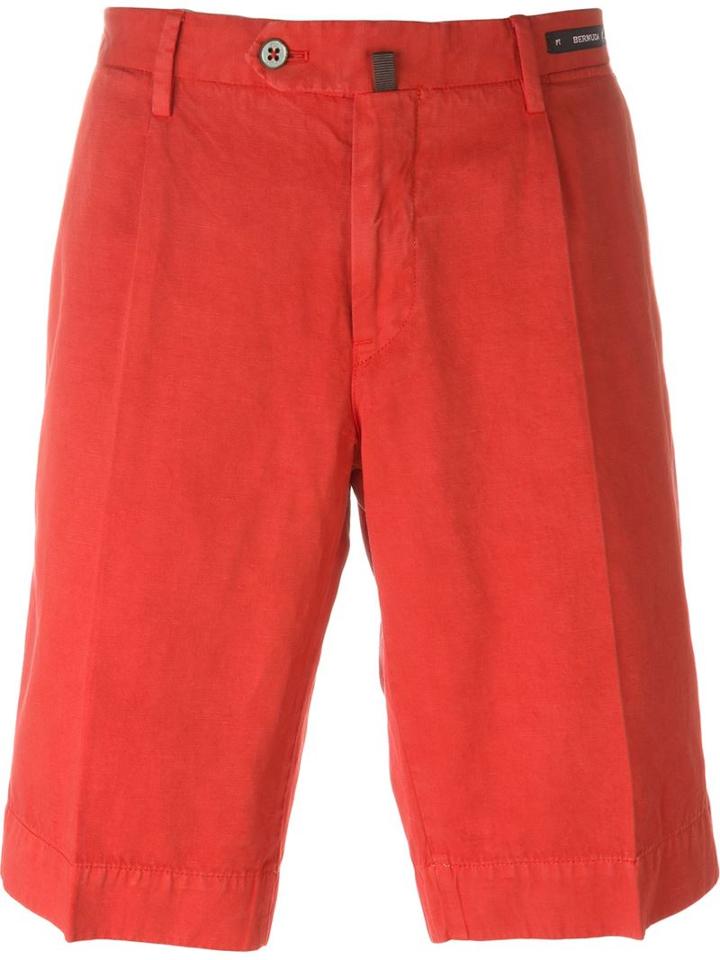 Pt01 Bermuda Shorts, Men's, Size: 48, Red, Cotton/linen/flax