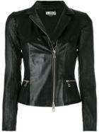 Desa Collection - Fitted Jacket - Women - Leather/polyester/spandex/elastane - 36, Black, Leather/polyester/spandex/elastane