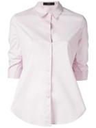 Steffen Schraut Gathered Three-quarters Sleeve Shirt, Women's, Size: 40, Pink/purple, Cotton/polyester/spandex/elastane