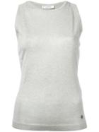 Versace Collection Slim-fit Tank, Women's, Size: 46, Grey, Polyester/viscose