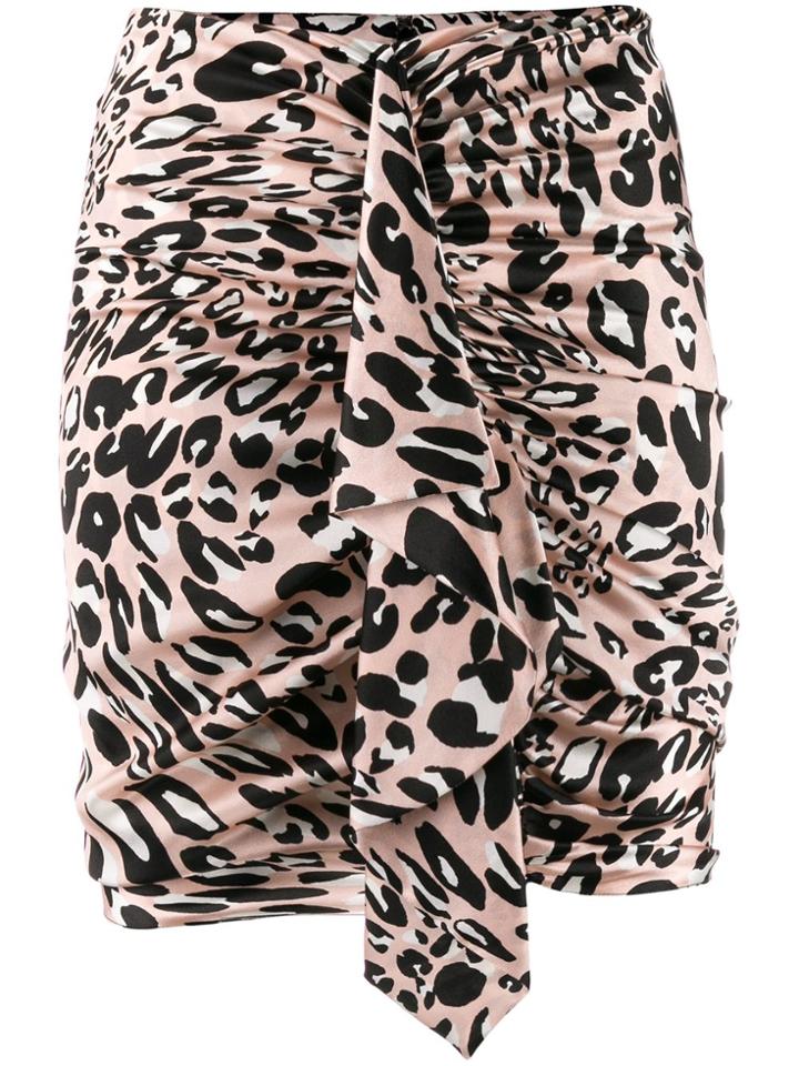 Alexandre Vauthier Leopard Print Draped Mini Skirt - Pink