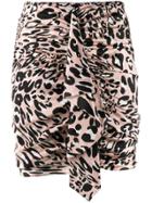 Alexandre Vauthier Leopard Print Draped Mini Skirt - Pink