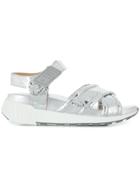 Sergio Rossi Crossover Strap Sandals - Silver