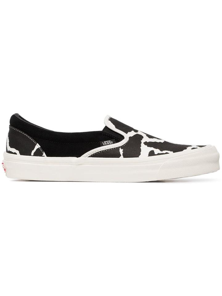 Vans Black Ua Og Cow Print Cotton Slip On Sneakers