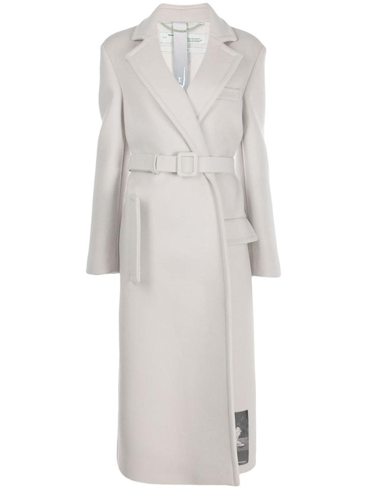 Off-white Painting Printed Belted Coat - Neutrals