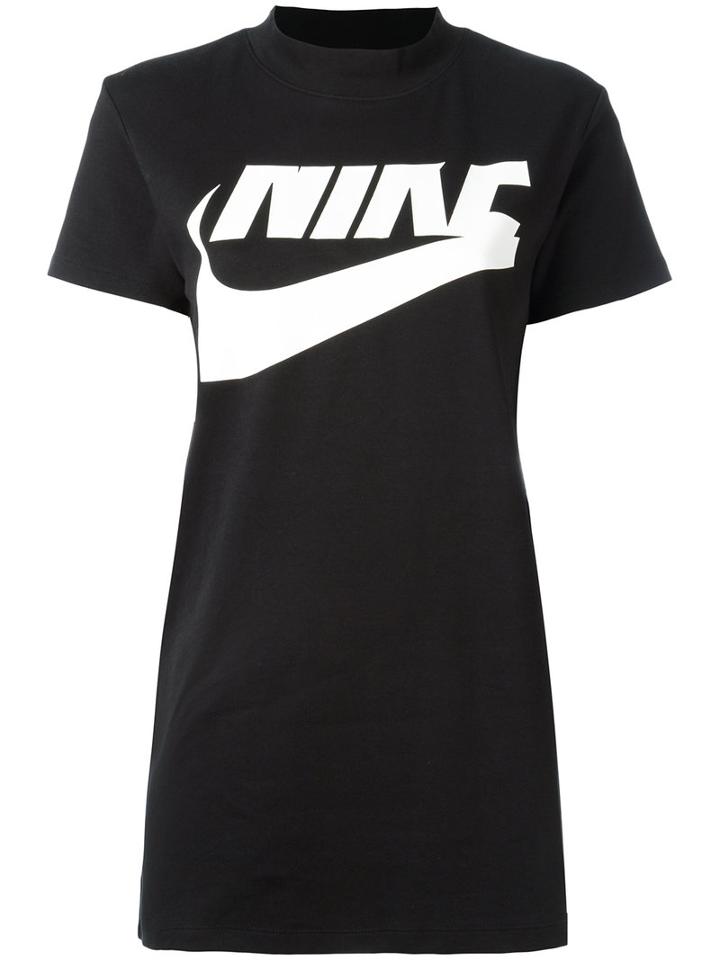 Nike Spliced Logo T-shirt, Women's, Size: Small, Black