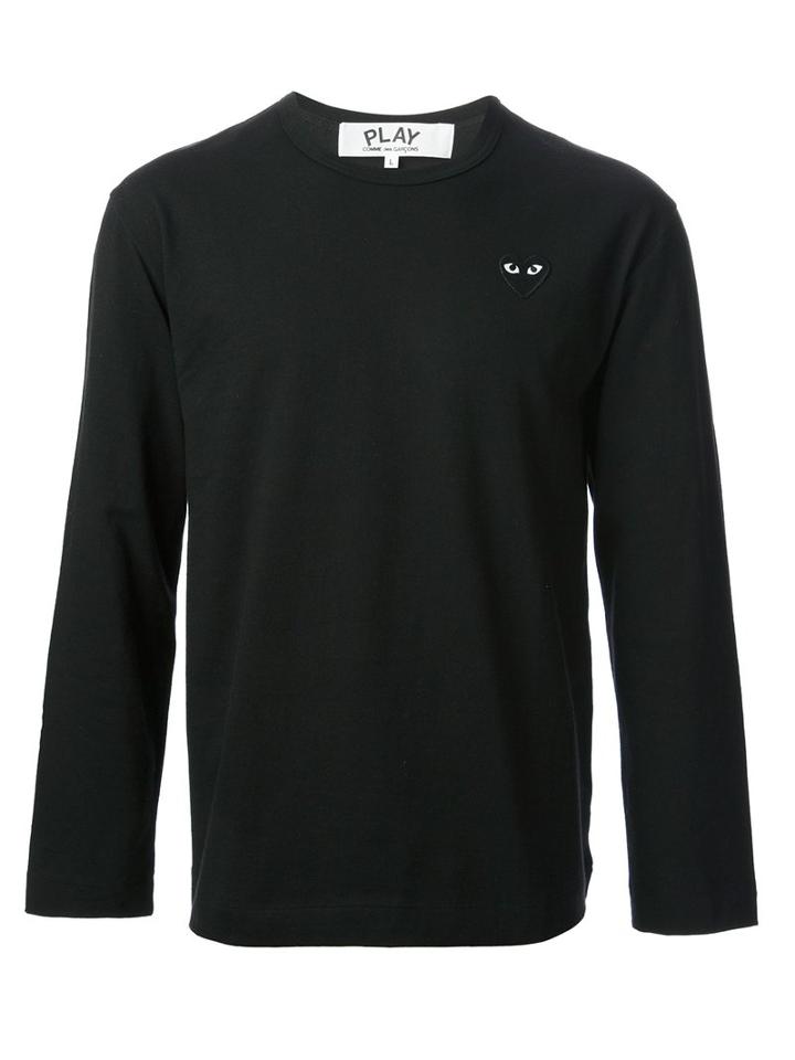 Comme Des Garçons Play - Embroidered Heart T-shirt - Men - Cotton - L, Black, Cotton