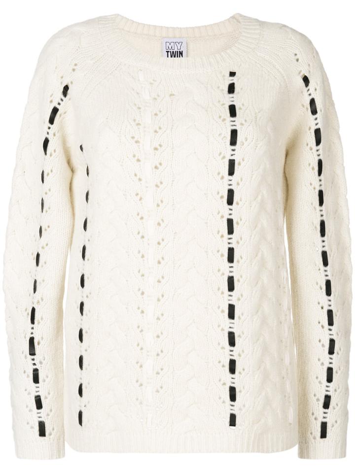 Twin-set Cable Knit Sweater - White