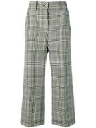 Mm6 Maison Margiela Checked Cropped Trousers - White