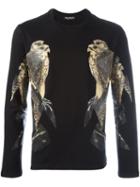 Neil Barrett Bird Print Sweatshirt, Men's, Size: Xxl, Black, Cotton