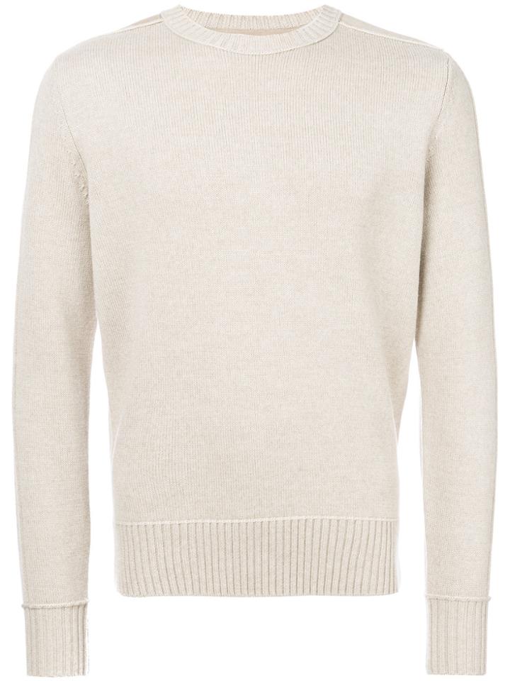 Canali Shoulder Patch Jumper - Nude & Neutrals