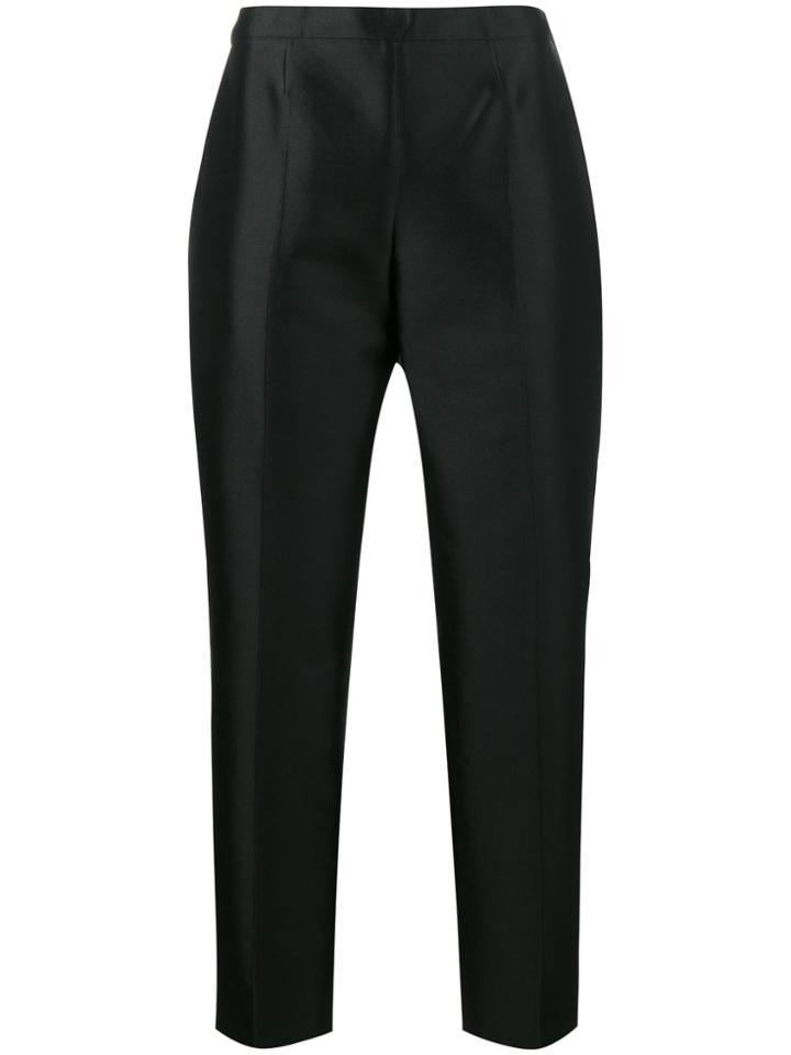 Prada High Waisted Cigarette Trousers - Black