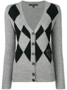 Gucci Pre-owned 1990's Argyle Knitted Cardigan - Grey
