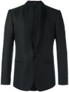 Dolce & Gabbana Micro Dotted Tuxedo Jacket, Men's, Size: 52, Black, Polyester/cotton/silk/viscose