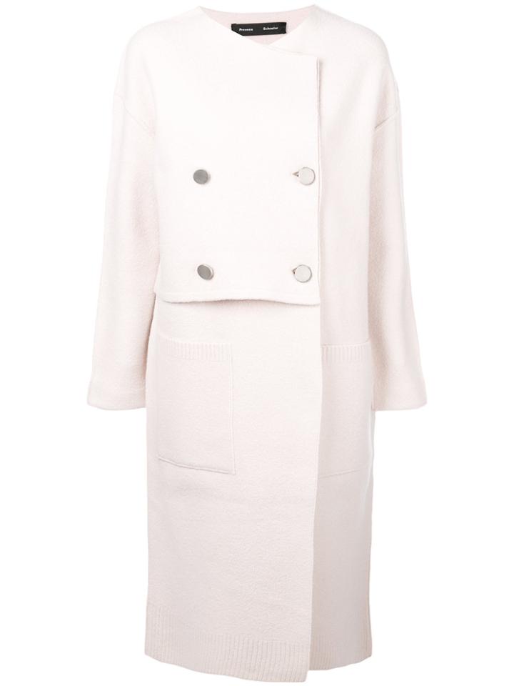 Proenza Schouler Oversized Buttoned-up Coat - Pink & Purple