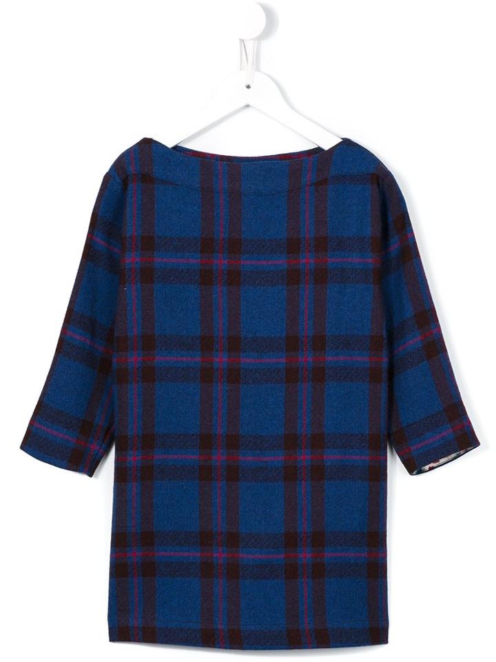 Bellerose Kids Tartan A-line Dress, Girl's, Size: 10 Yrs, Blue