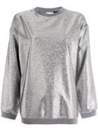Layeur Metallic Sheen Sweatshirt - Silver