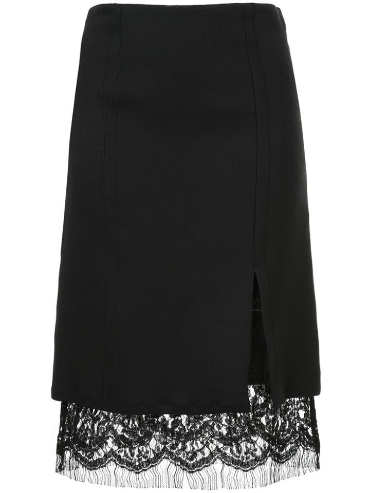 Giambattista Valli Lace Embroidered Pencil Skirt - Black
