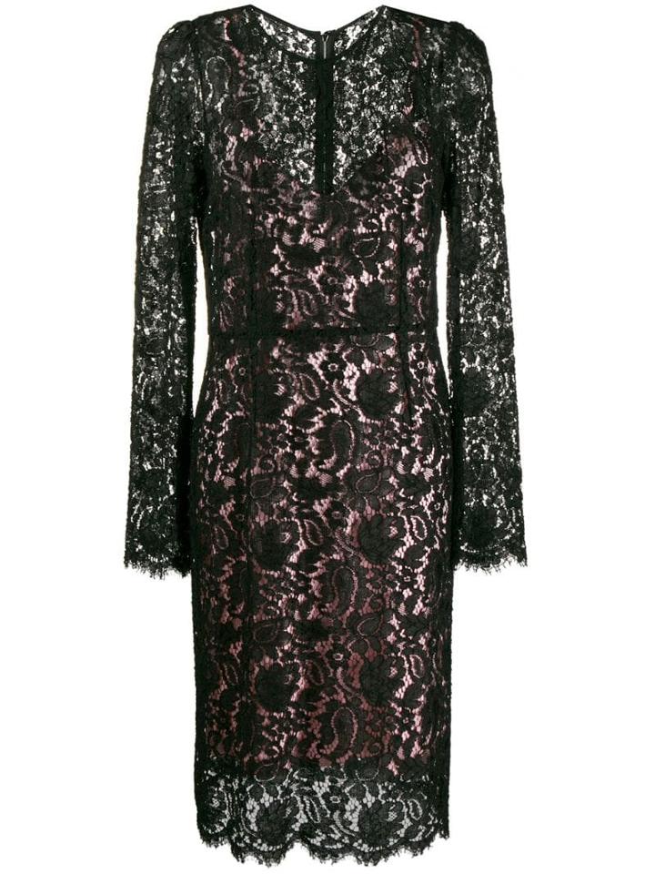 Dolce & Gabbana Pre-owned Lace Shift Dress - Black