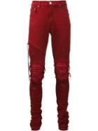 Amiri Skinny Jeans, Men's, Size: 32, Red, Cotton/polyamide