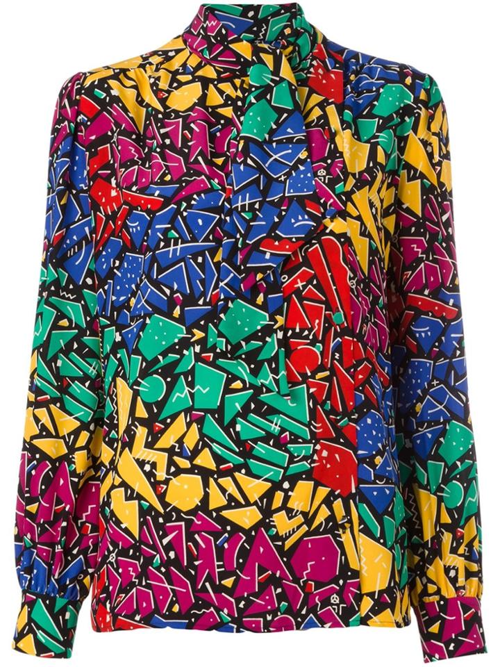 Saint Laurent 80's Graffiti Print Shirt - Multicolour