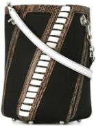 Proenza Schouler Hex Striped Bucket Bag, Women's, Black, Leather/cotton