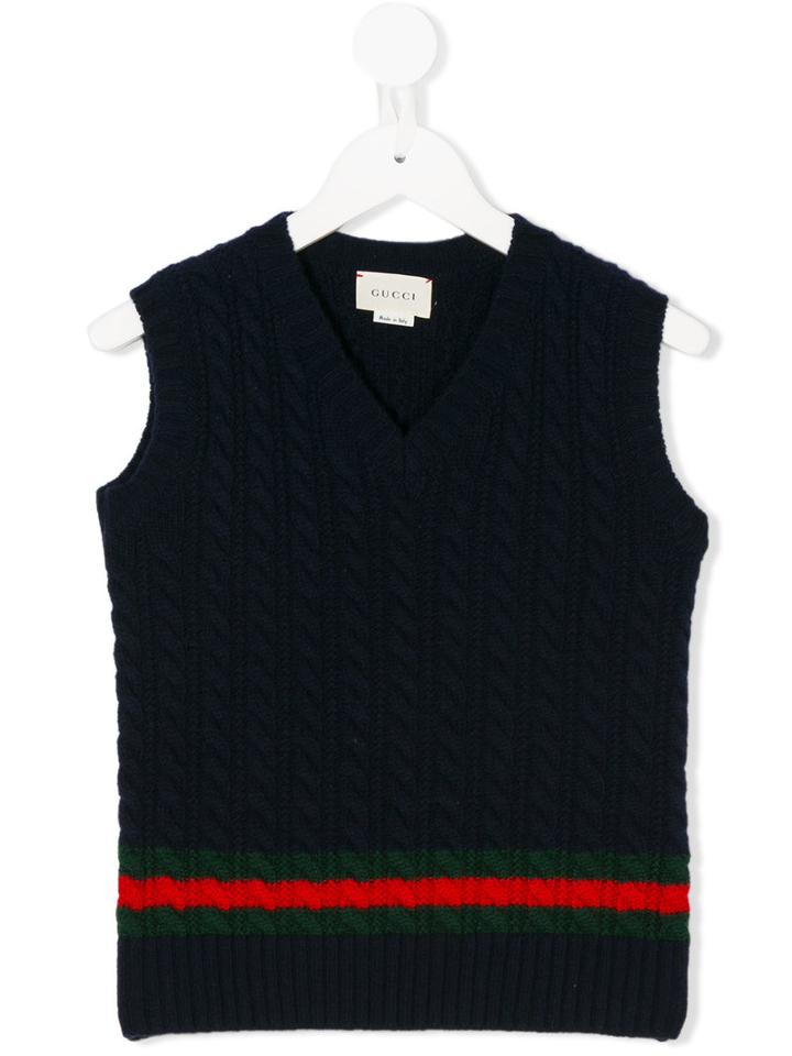 Gucci Kids - Knitted Top - Kids - Wool - 12 Yrs, Blue