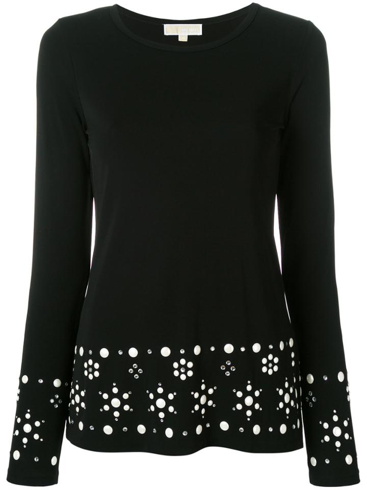Michael Michael Kors Round Neck Embellished Jumper - Black