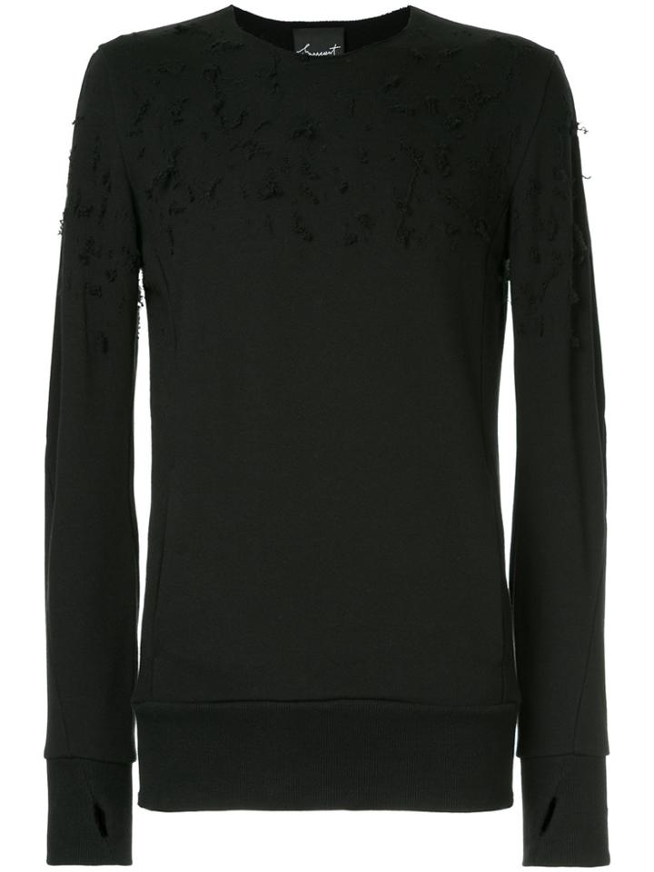 Fagassent Frayed Details Sweatshirt - Black