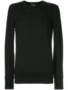 Fagassent Frayed Details Sweatshirt - Black