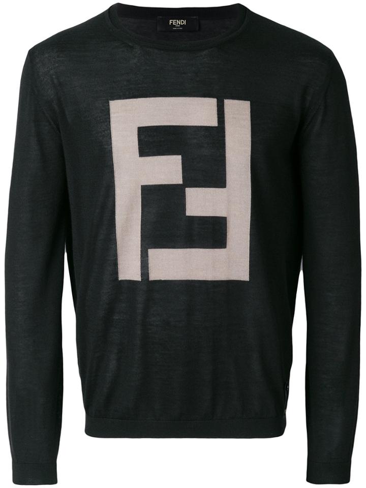 Fendi Fendi Logo Pullover - Black
