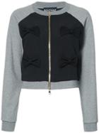 Boutique Moschino Bow Detail Jersey Jacket, Women's, Size: 40, Black, Cotton