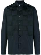 Lanvin Panelled Checked Shirt - Blue