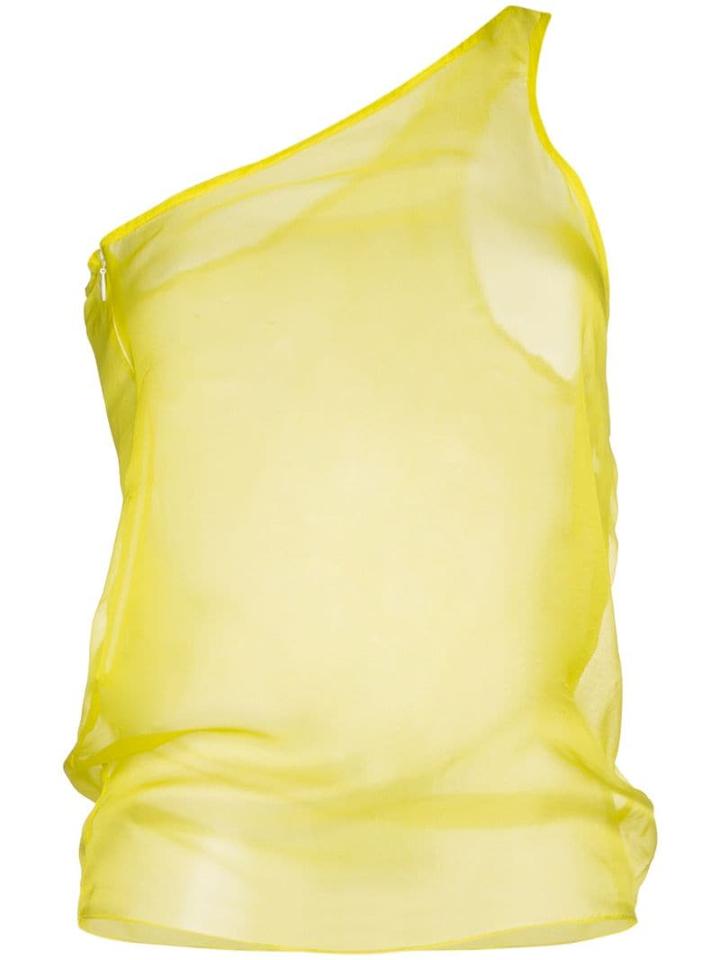Supriya Lele Off-shoulder Silk Sheer Top - Yellow