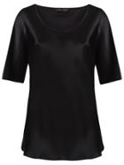 Gloria Coelho Scoop Neck Blouse - Black