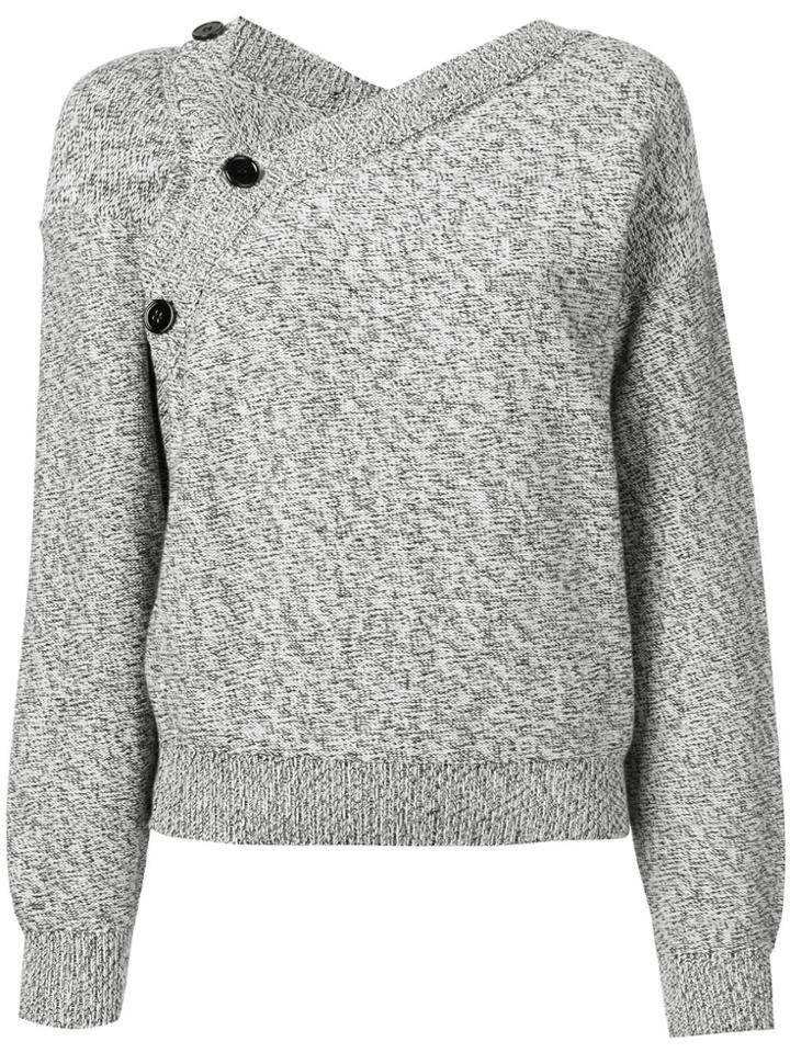 Mm6 Maison Margiela Asymmetric Button Neck Jumper - Multicolour