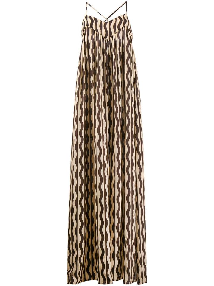 L'autre Chose Graphic Print Maxi Dress - Blue