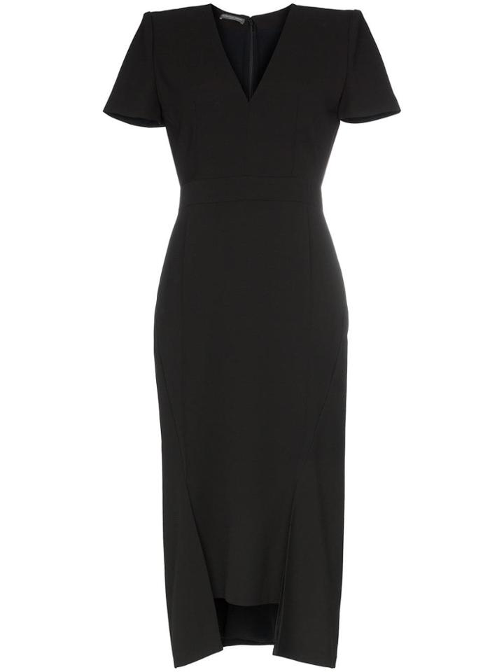 Alexander Mcqueen Step Hem Midi-dress - Black