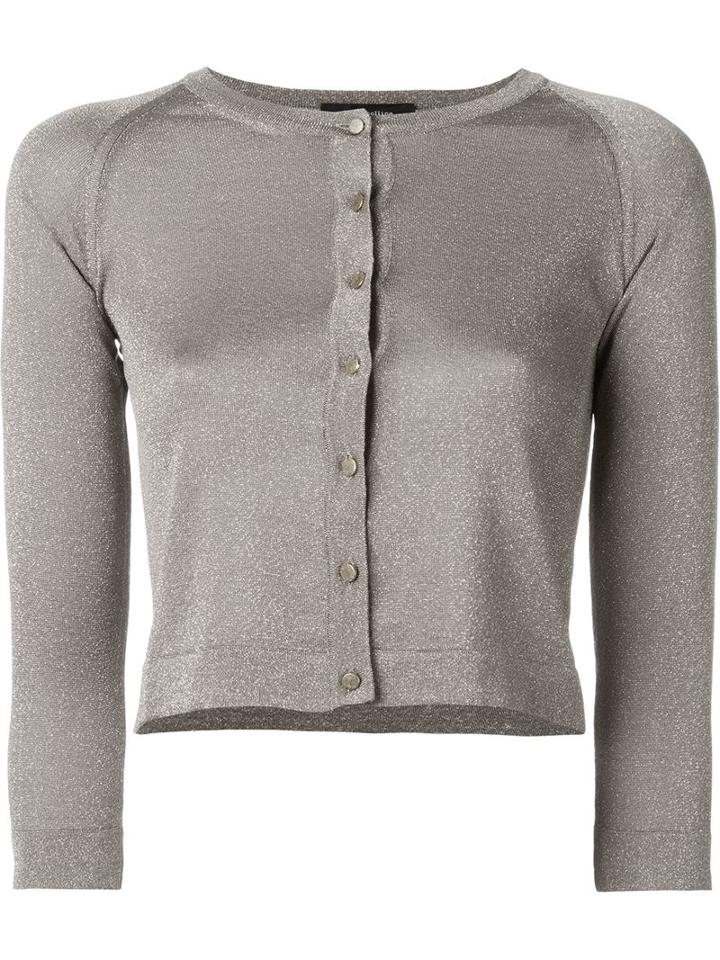 Roberto Collina Cropped Cardigan, Women's, Size: M, Grey, Viscose/polyester