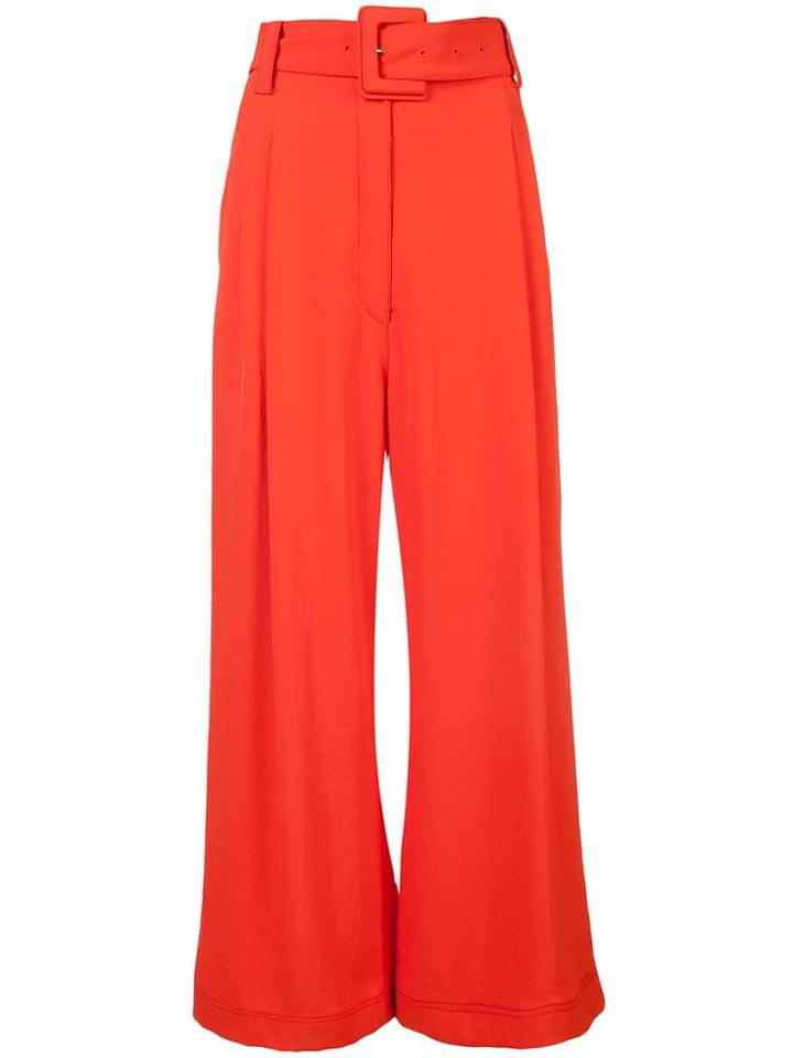 Proenza Schouler Belted Crêpe Pants - Red