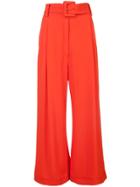 Proenza Schouler Belted Crêpe Pants - Red