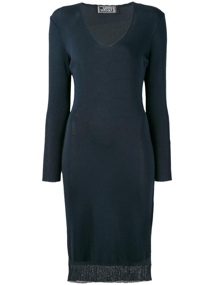 Versace Vintage Knitted Dress - Blue