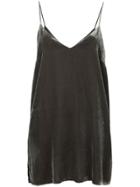 Gold Hawk Long Velvet Slip Top - Green
