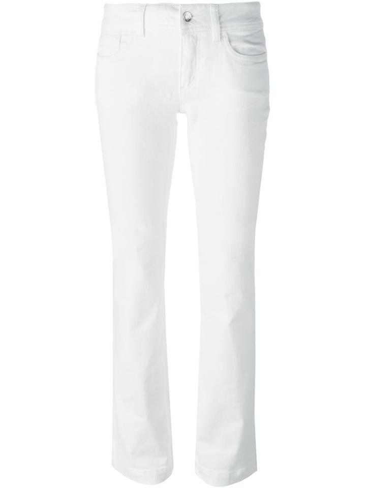 Dolce & Gabbana Bootcut Jeans, Women's, Size: 40, White, Cotton/spandex/elastane/calf Leather